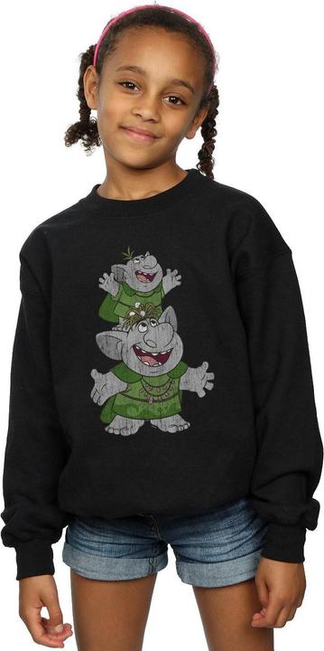Actual product image Disney Girls Frozen Handstacking Trolls Sweatshirt (140, 146)