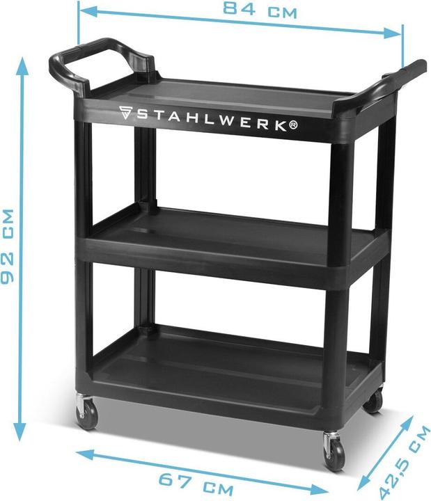 Image du produit Stahlwerk Chariot à outils TC-92 ST avec capacité de charge de 100 kg Chariot d'atelier Chariot à roulettes (1 x)