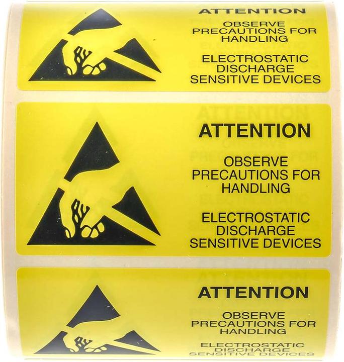 Image du produit Rs Pro Etiquette Antistatique Attention 38x75mm