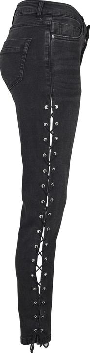 Actual product image Urban Classics Ladies Denim Lace Up Skinny Pants (30)