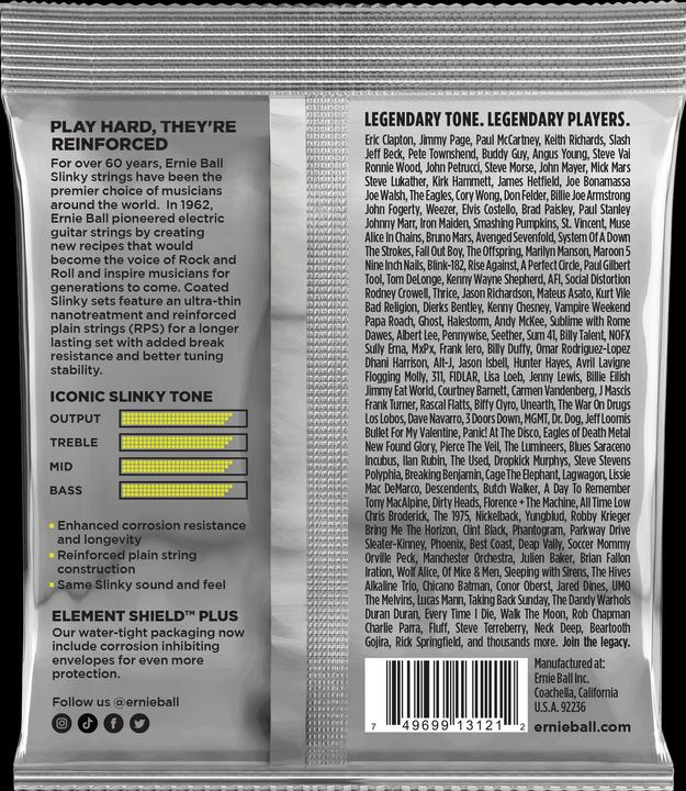 Nutritional values and ingredients Ernie Ball Slinky Regular (6 x, Electric guitar, 0.05")