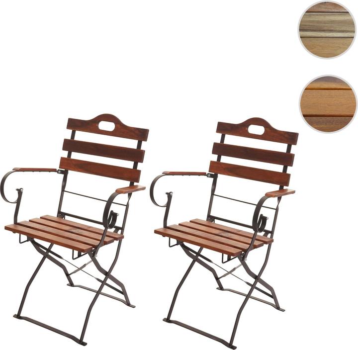 Image du produit Swisshandel24 2x chaise de brasserie, chaise pliante de jardin, qualité gastronomique acacia certifié FSC - marron