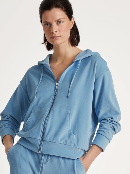 Actual product image Calida Sweat jacket loungewear "Lounge Velours" light blue (38)