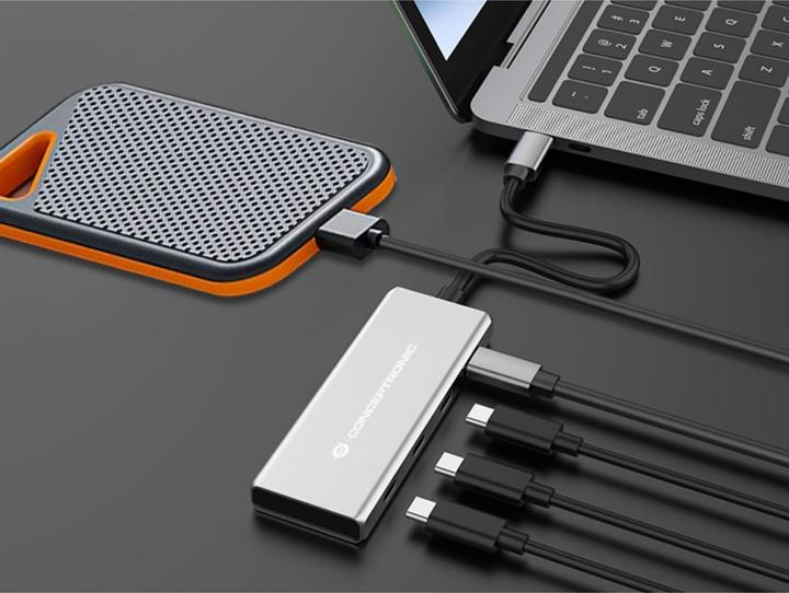 Actual product image Conceptronic 4 Port USB-Hub (USB-C, 4 Ports)