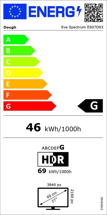Energie-Label Dough Spectrum One Glossy (3840 x 2160 Pixel, 27")