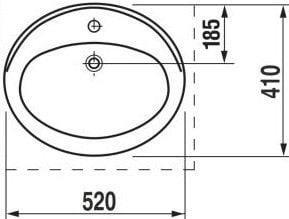 Productafbeelding Jika Kleine Wastafel Diep Jika-50 Wit