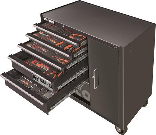 Immagine prodotto Bahco Carrello portautensili con 6 cassetti e armadio, dotato di 237 utensili (1475KXL6CBFF1SD).