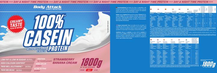Image du produit Body Attack Protéine 100 % caséine (boîte de 1800g) (Vanille, 1 pcs, 1800 g)