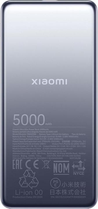 Immagine prodotto Xiaomi Ultra Slim Power Bank 5000mAh (5000 mAh, 19.10 W, 19.10 Wh)