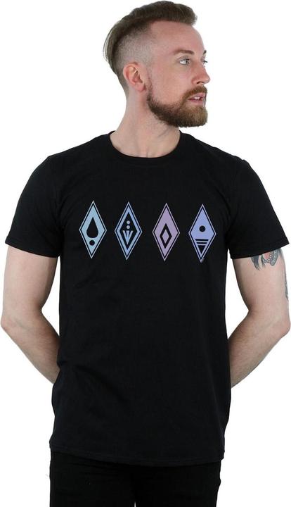 Actual product image Disney Mens Frozen 2 Elements Symbols T-Shirt (M)