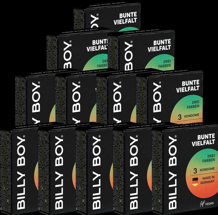 Actual product image Billyboy Billy Boy "Colourful Variety" 10x3 coloured condoms, 52mm (30 pcs.)
