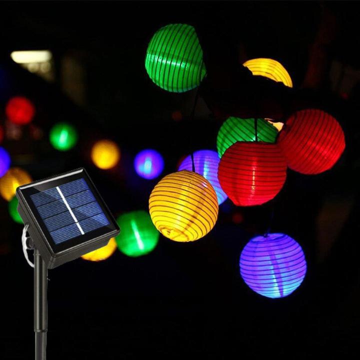 Produktbild Hermex 6.5m Solar Lampion-Lichterkette LED-Lichterkette Leucht-Girlande bunt (6.50 m)