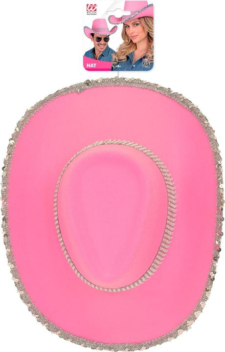 Image du produit Widmann Chapeau de cowboy rose avec décoration en strass