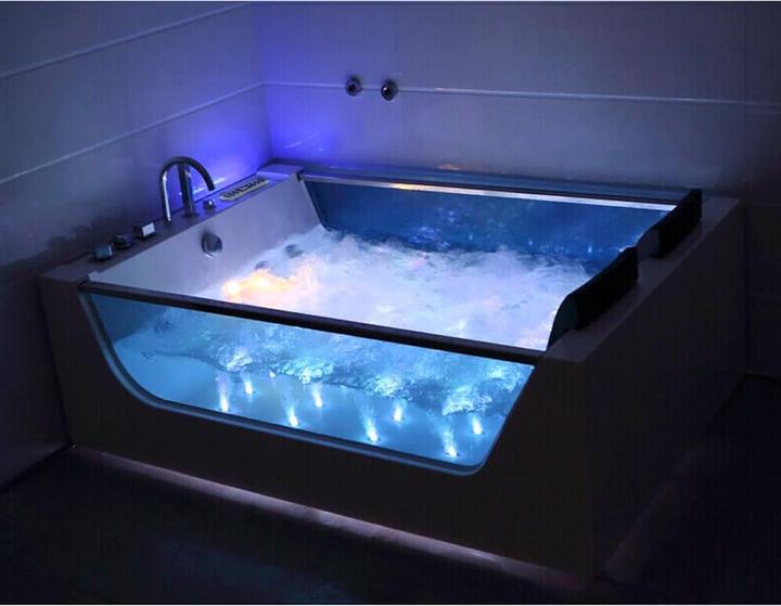 Produktbild Home Deluxe Whirlpool Badewanne mit LED Lichttherapie NAUTICA XL - 182x120cm (120 cm, 180 cm)