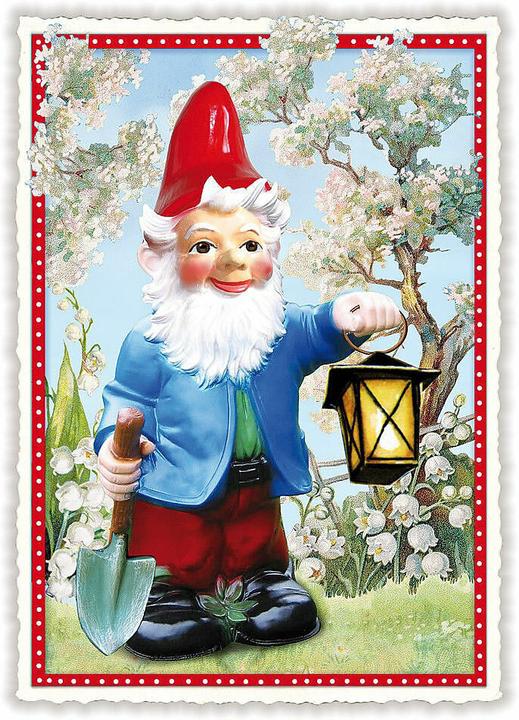 Immagine prodotto Edition Tausendschön Postkarte / Gartenzwerg / hoch / blanko