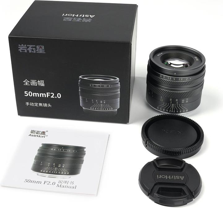 Image du produit AstrHori Full Frame 50mm F2.0 avec monture Canon RF (noir) (Canon RF, Plein format)