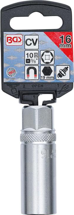 Produktbild BGS Zündkerzen-Einsatz mit Magnet, Sechskant Antrieb Innenvierkant 10 mm (3/8") SW 16 mm