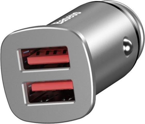 Actual product image Baseus Square metal A+A 30W Dual QC3.0 Quick Car Charger Black