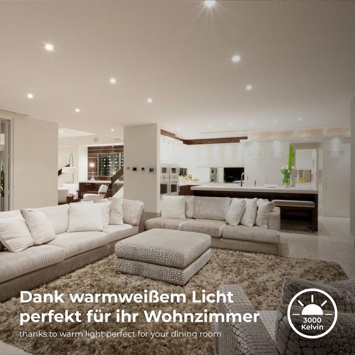 Actual product image B.K.Licht LED recessed lights, set of 6, IP65, white, 6xLED board/4.9W (480 lm)