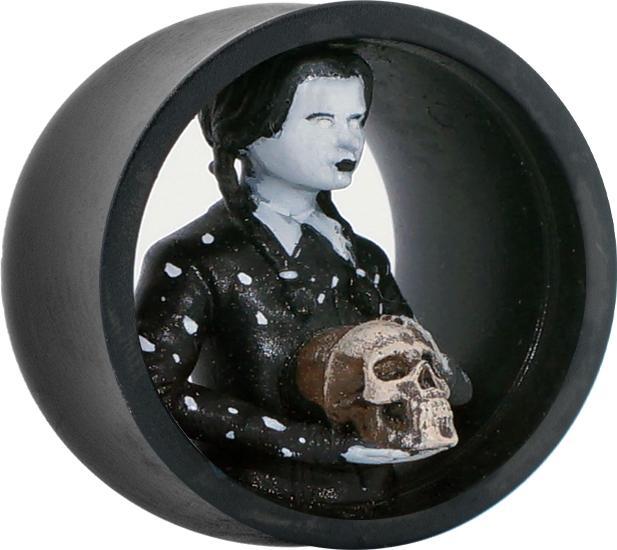 Produktbild Star Piercing Flared Tunnel schwarz Wednesday Addams rechts (Harz, ohne Messing)
