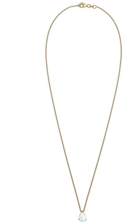 Produktbild Elli Edelsteinkette, Tropfen (Mondstein, 925 Sterling Silber vergoldet, 45 cm)