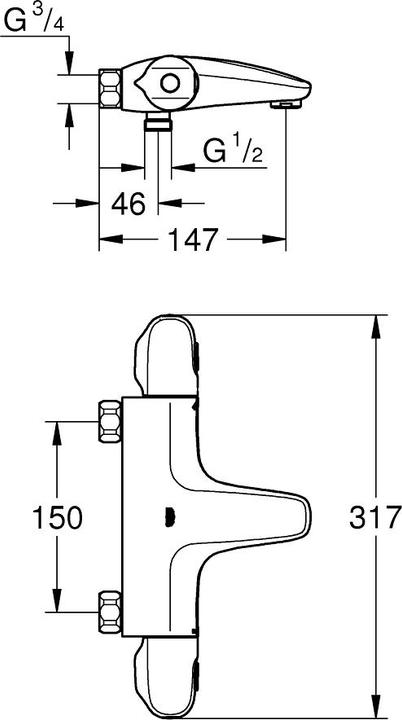 Immagine prodotto Grohe Miscelatore termostatico per vasca GROHTHERM 1000 1/2inch chr