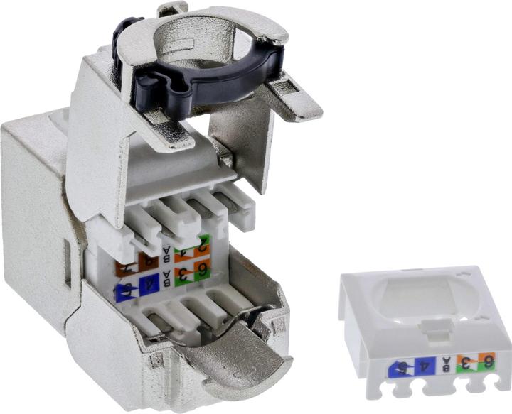Produktbild InLine Keystone RJ45 Buchse Slim, SNAP-In, Cat.6A, integrierter Kabelbinder (Keystone Modul)