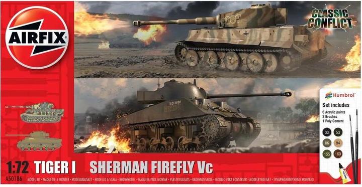 Actual product image Airfix Kit tank set Tiger 1 vs Sherman Firefly 1:72