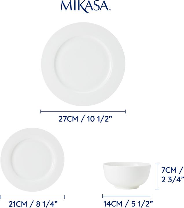 Image du produit Mikasa Egret 12-Piece China Dinner Set, White (12 pièce(s))