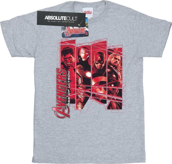 Actual product image Girls Avengers Team Collage Cotton T-Shirt (116)