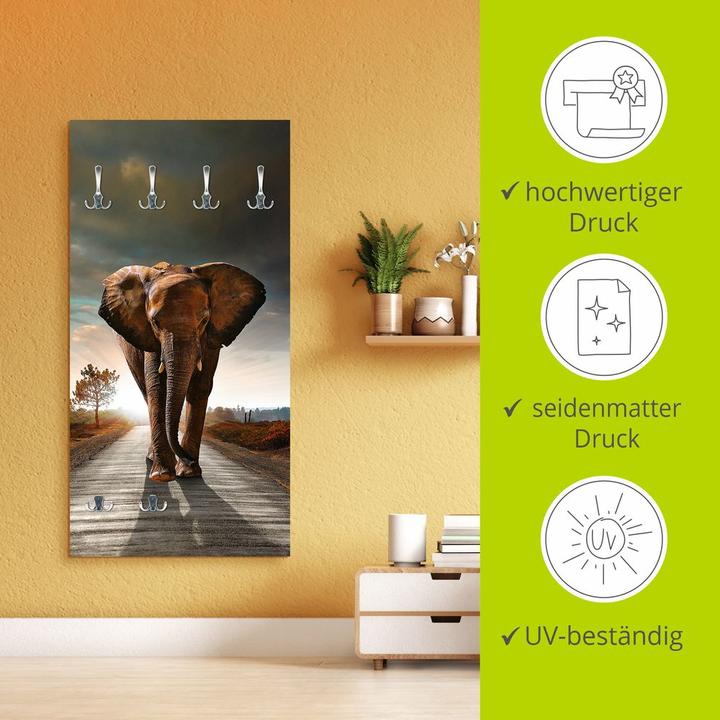 Immagine prodotto Artland Specchio con cornice di design Un elefante cammina per strada