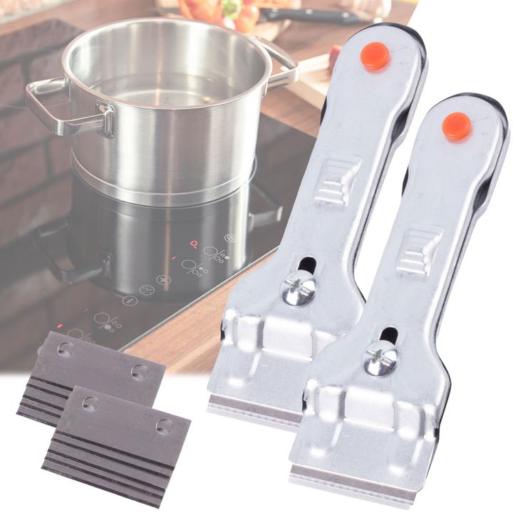 Produktbild Benson 2er-Set Ceranfeldschaber mit 10 Ersatzklingen, Herdkratzer (2 Stk.)