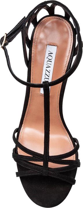 Actual product image Aquazzura forever more 105 suede sandal black color (36)