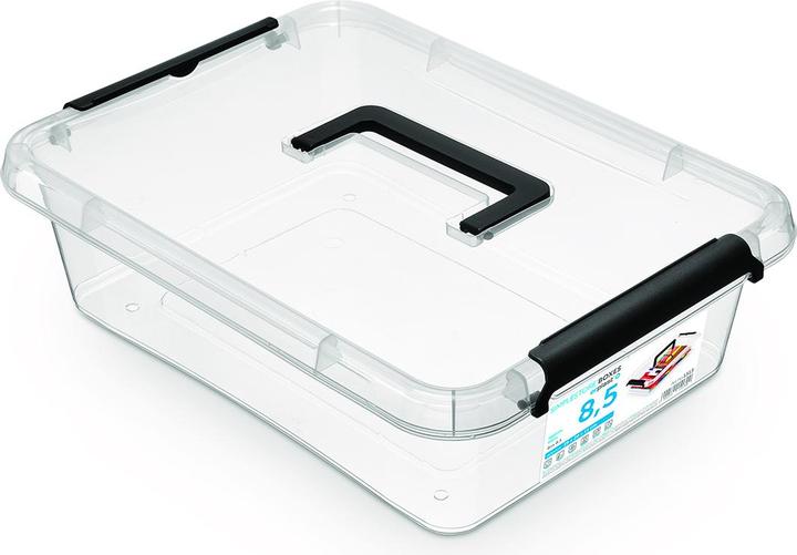 Actual product image Orplast Storage box Simple Box, 8.5 litres, with carrying handle, transparent (39 x 29 x 11 cm, 8.50 l)