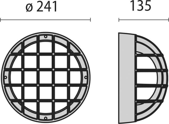 Produktbild PiL EKO 21 300485 schwarz Wandleuchte Grill IP44 (E27, IP44)