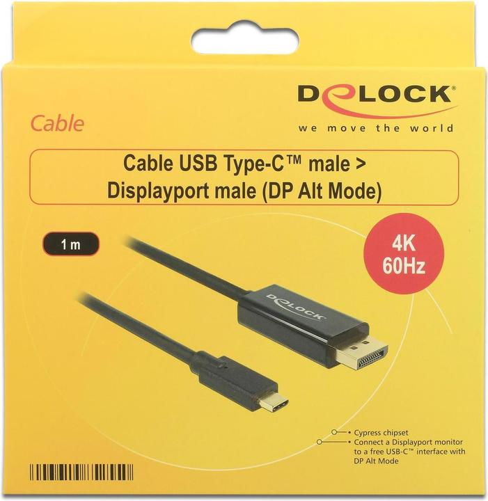 Image du produit Delock USB Typ C — DisplayPort (1 m, DisplayPort, USB Type C)