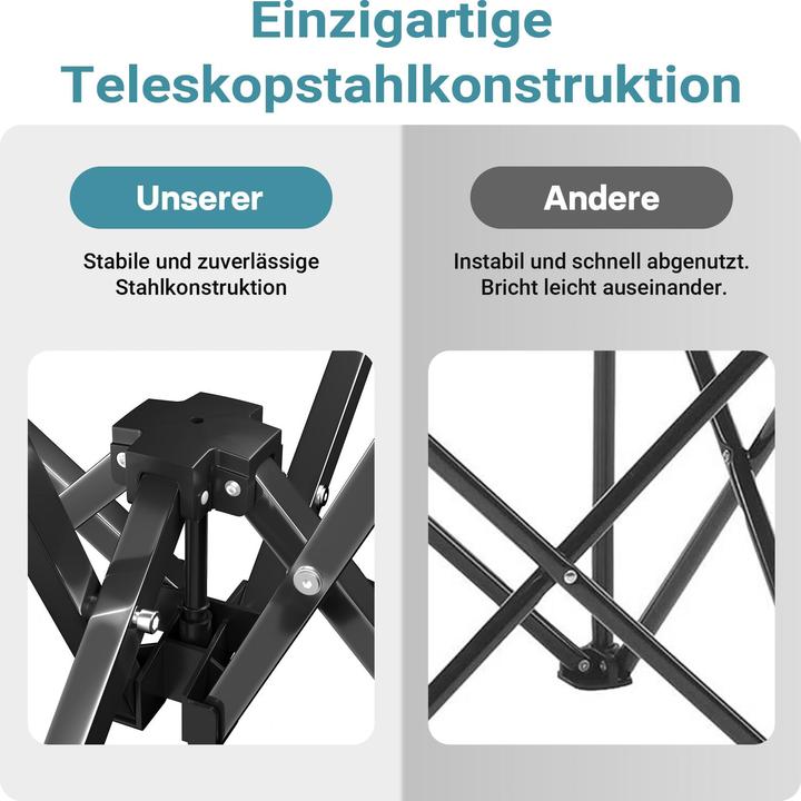 Produktbild Wiltec Campingstuhl faltbar grau schwarz 100kg Klappstuhl Anglerstuhl Faltstuhl