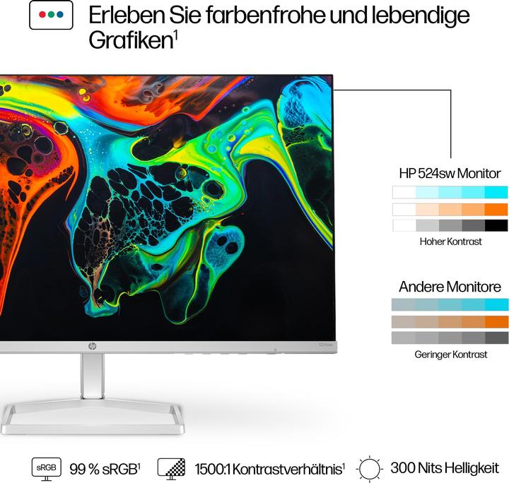 Produktbild HP 524sw 60,96cm 24Zoll IPS 1920x1082 16:9 5ms HDMI VGA (P) (1920 x 1080 Pixel, 23.80")