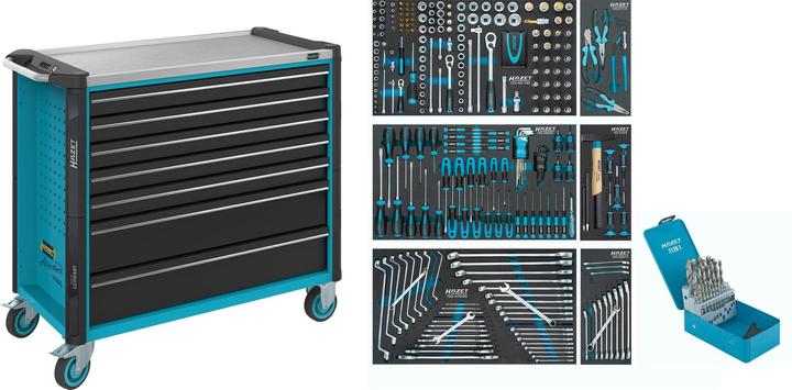 Image du produit HAZET Chariot à outils 179NXXL-7/340 L959xP518xH1020mm 600 kg 7 tiroirs 340 pièces tôle d'acier (340 x)