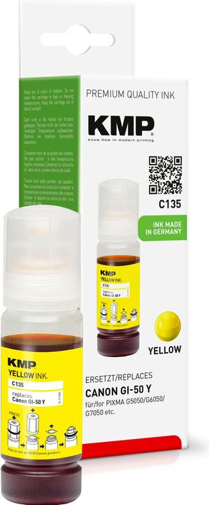 Actual product image KMP Refill ink replaces Canon GI-50 Y, 3405C001 Compatible Yellow 1580,0009 (1580,0009) (Y)