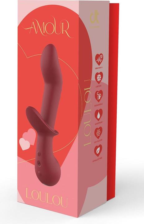 Actual product image Dreamtoys Dream Toys Amour Flexible G-Spot Duo Vibe Loulou Vibrator Red 21,7 cm