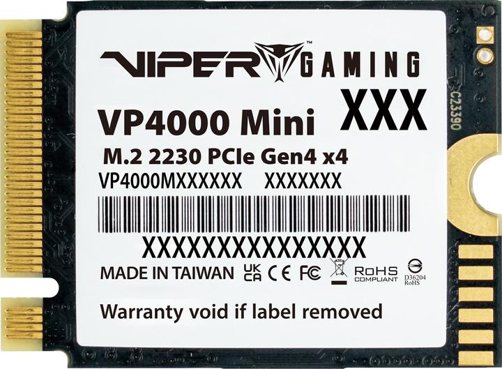Actual product image Patriot SSD 1TB M.2 Viper Mini VP4000 Gen4 x4 5000/3500 (1000 GB, M.2 2230)