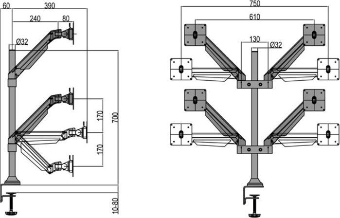 Produktbild Multibrackets MB Gasliftarm HD (Tisch, 32")
