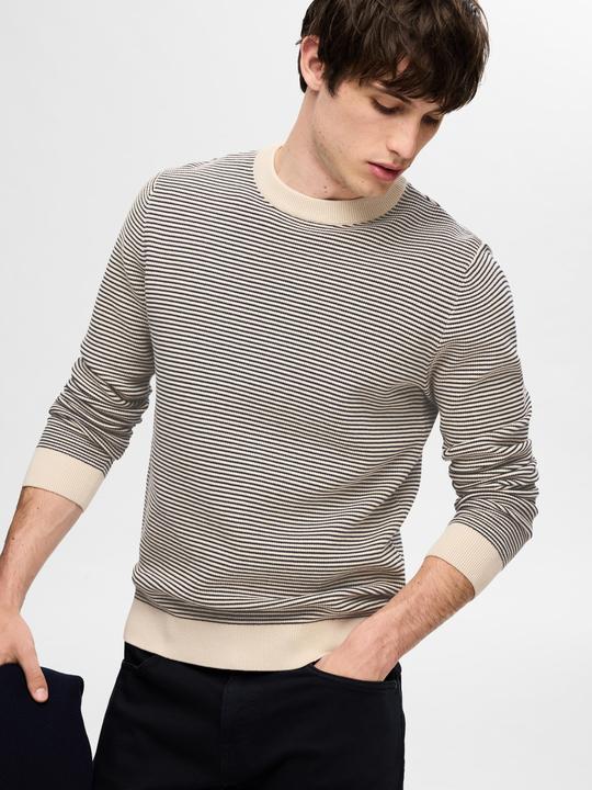 Image du produit Selected Homme Pull-over en maille rayé à col rond (XXL)