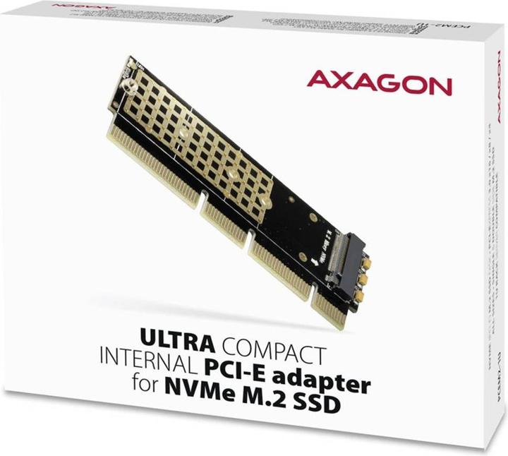 Actual product image Axagon PCEM2-1U PCI-E 3.0 16x - M.2 SSD NVMe, up to 80mm SSD, low profile 1U
