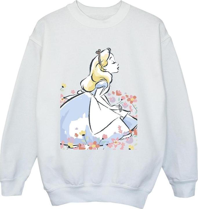 Actual product image Disney Boys Alice In Wonderland Sketch Flowers Sweatshirt (140, 146)