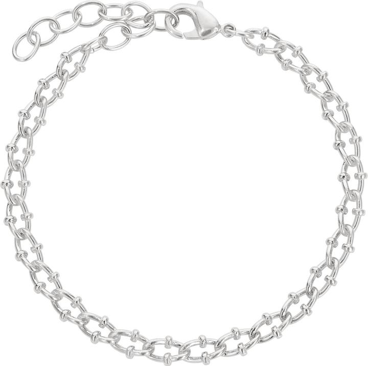 Steinkult Armband versilbert "Nathalie" (20 cm, Messing Sterling versilbert)