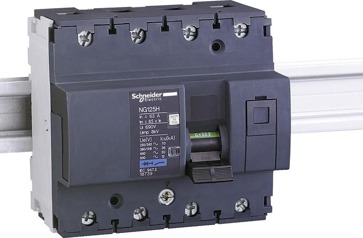 Actual product image Schneider Electric Circuit breaker NG125H, 4-pole, 10A, 18732