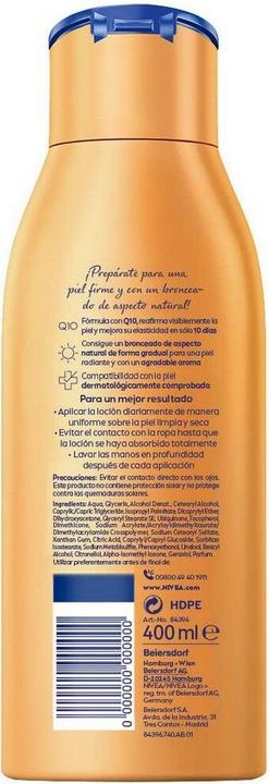 Immagine prodotto NIVEA Q10+ latte corpo reafirmante e autobronceadora 400 ml (Crema autoabbronzante, 400 ml)