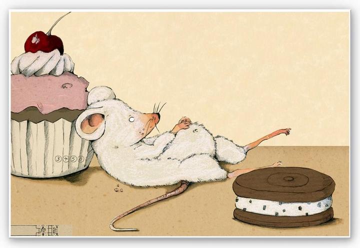 Image du produit Trenddeko Loske - Souris avec muffin (45 x 30 cm)